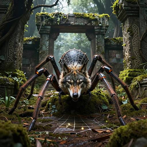 Spider Wolf Hybrid Guarding Ruins