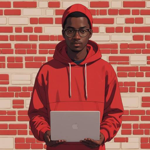 Stylish Young Man with Laptop in Vector Art