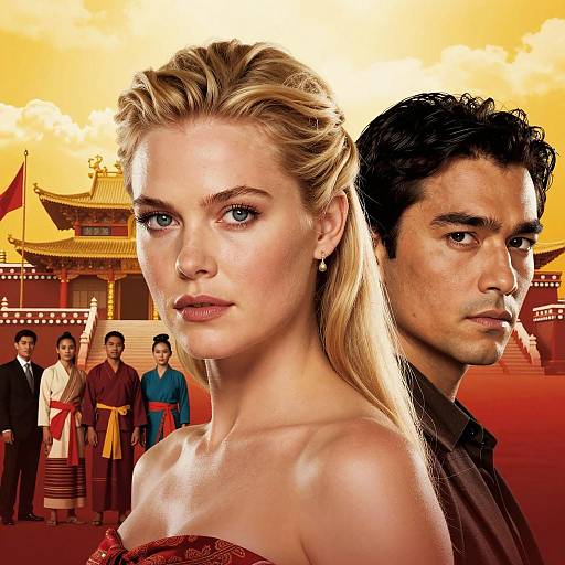 Dramatic Movie Poster with Dynamic Characters