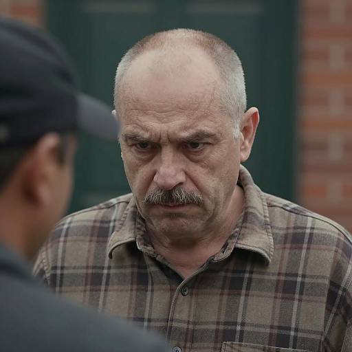 Middle-Aged Man in Plaid Shirt