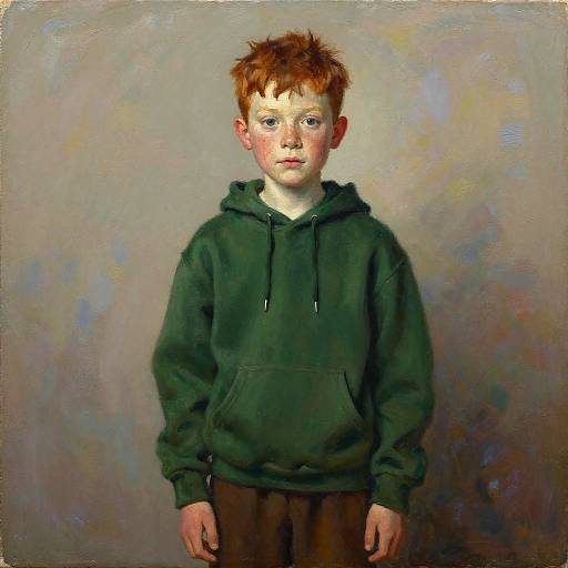 Photorealistic Portrait of Redhead Boy