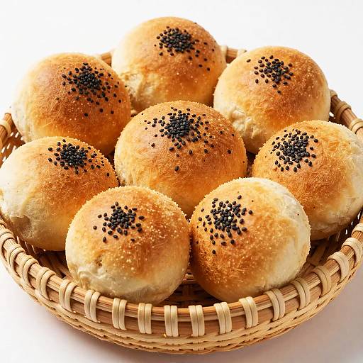 Woven Basket with Assorted Bread Rolls