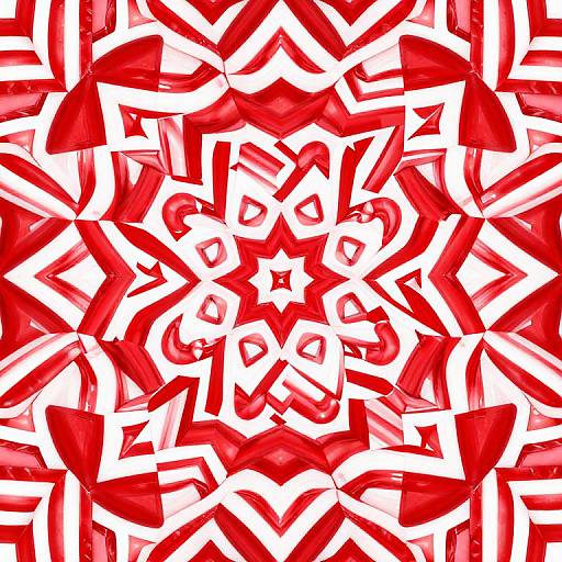 Symmetrical Candy Cane Kaleidoscope Art