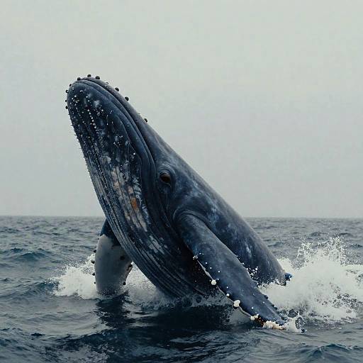 Humpback Whale Breaching Ocean Surface