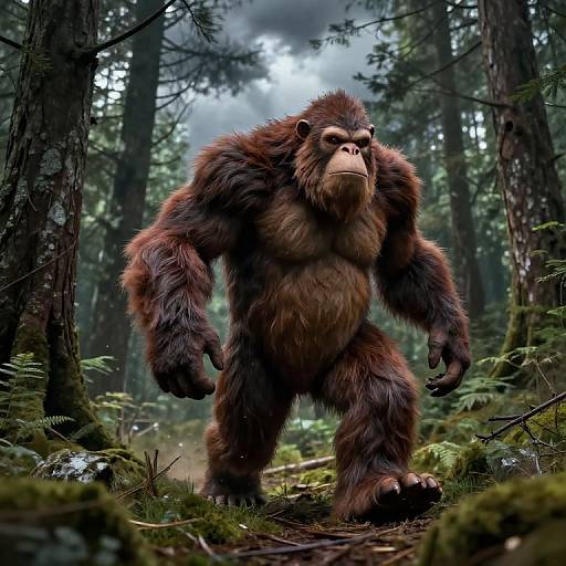 Ultra Realistic Sasquatch in Storm