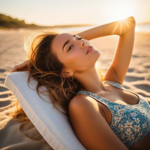 Vibrant Portrait of a Sun-Kissed Woman Vibrant Portrait of a Sun-Kissed Woman