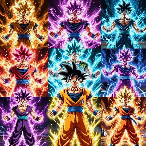 Goku's Evolutionary Transformation Montage