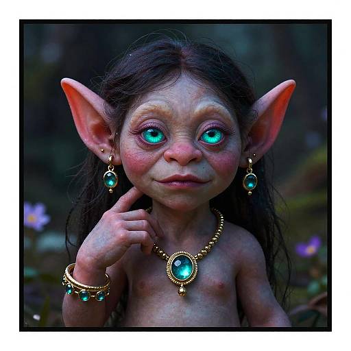 Elegant Troll Portrait in Neon Atmosphere