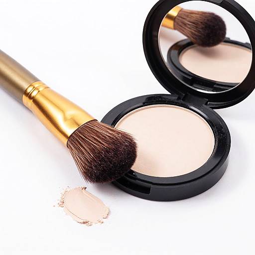 Minimalist Makeup Brush and Compact