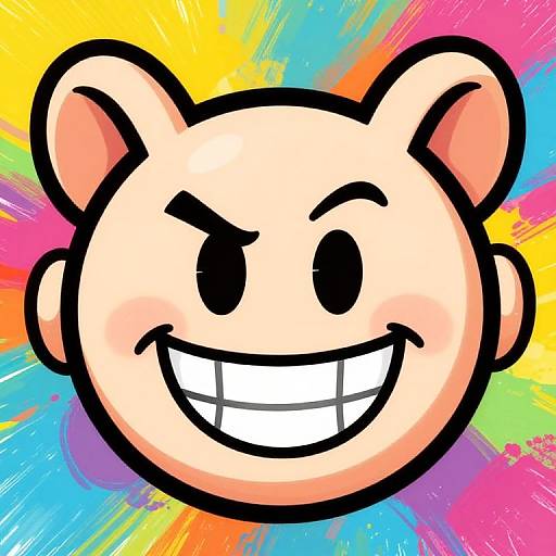 Playful Cartoon Face with Texture