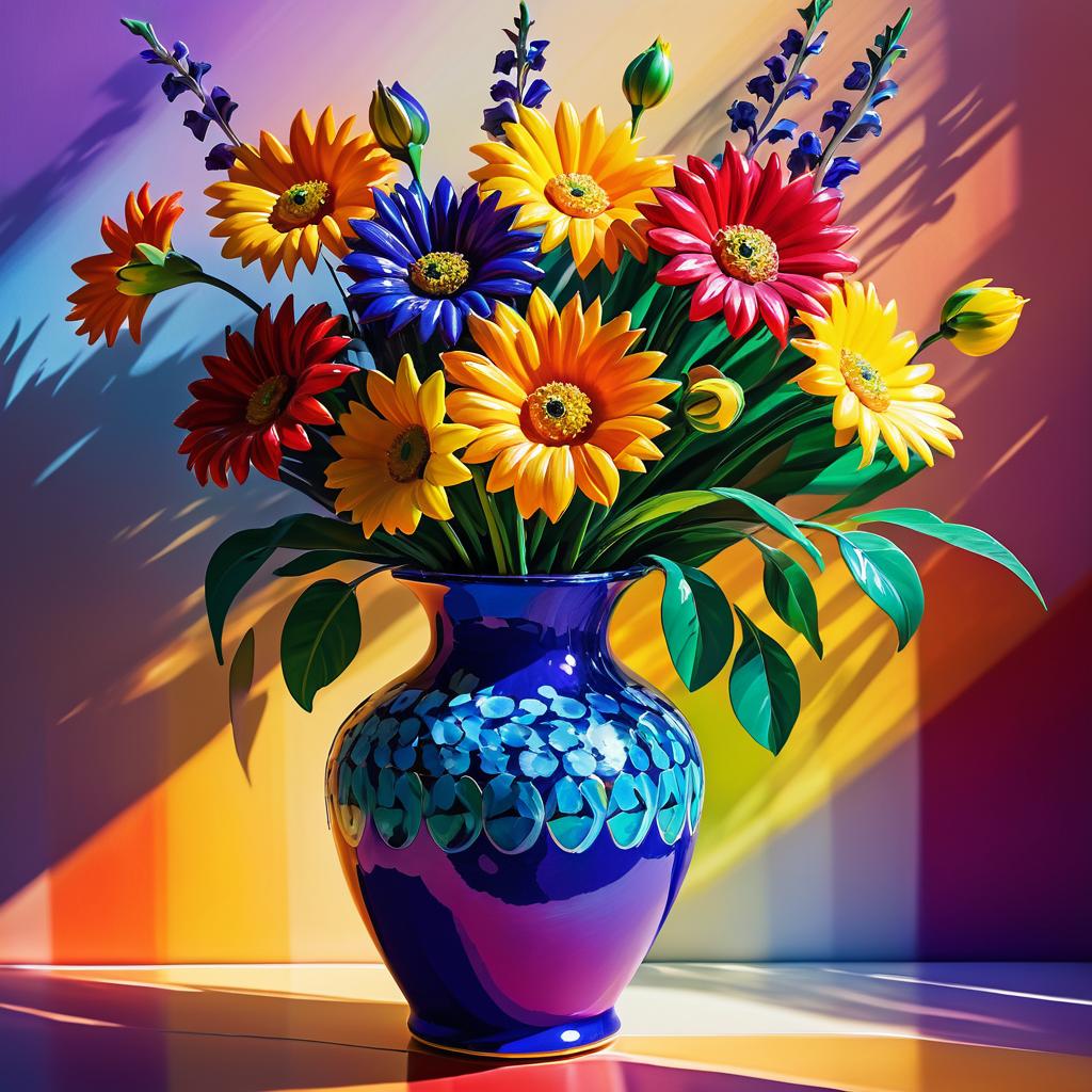 Impressionistic Flower Vase Still Life