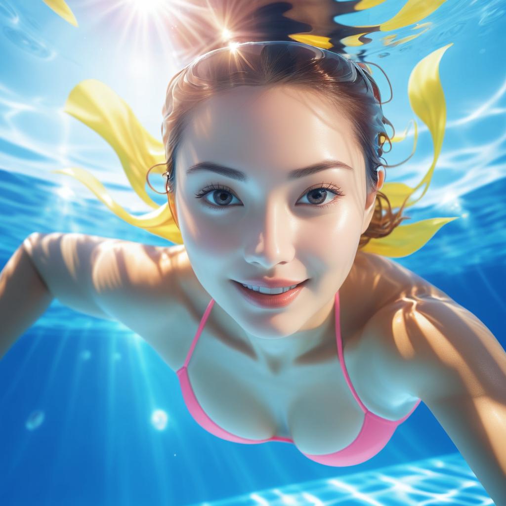 Vibrant Underwater Smile for Pool Campaign