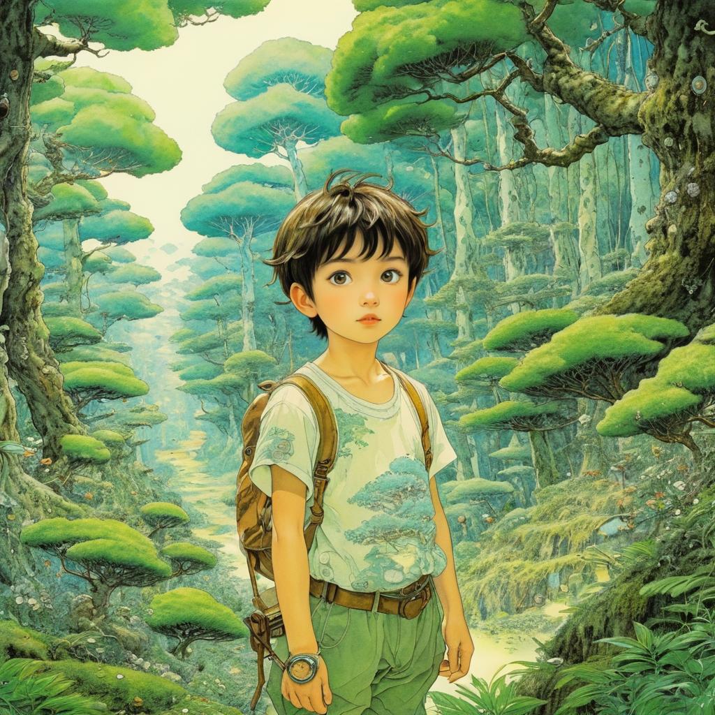 Whimsical Forest Boy Illustration Art