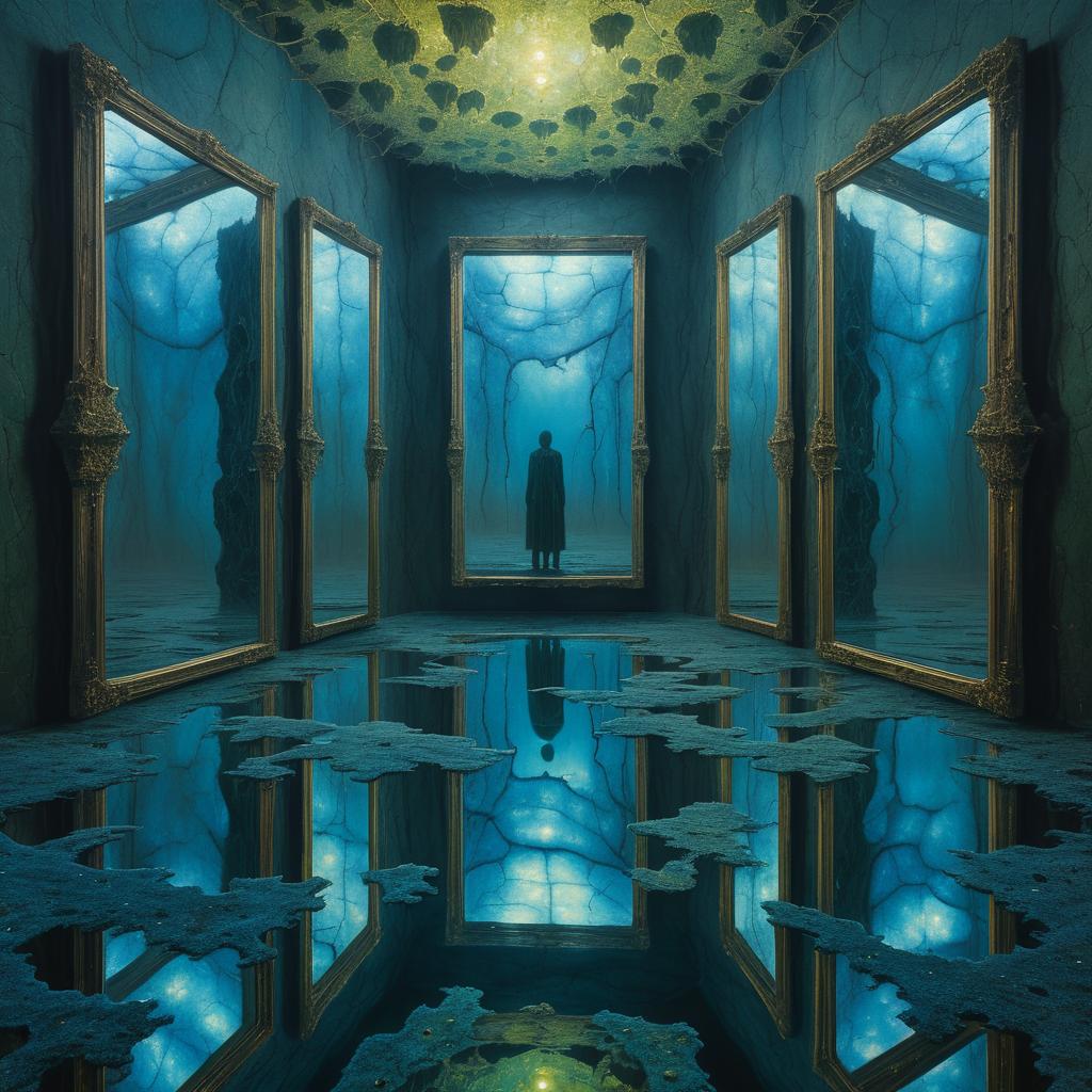 Surreal Creature in a Mirror Room