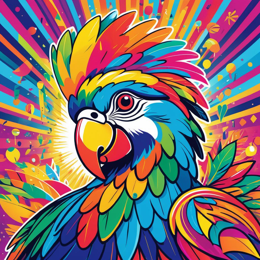 Vibrant Carnival Parrot Illustration