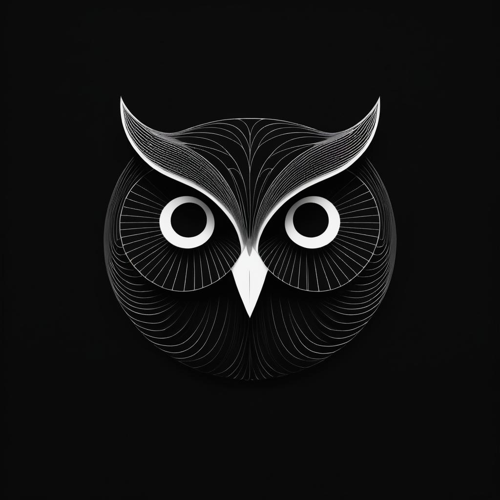 Minimalistic Typography Owl Art Design