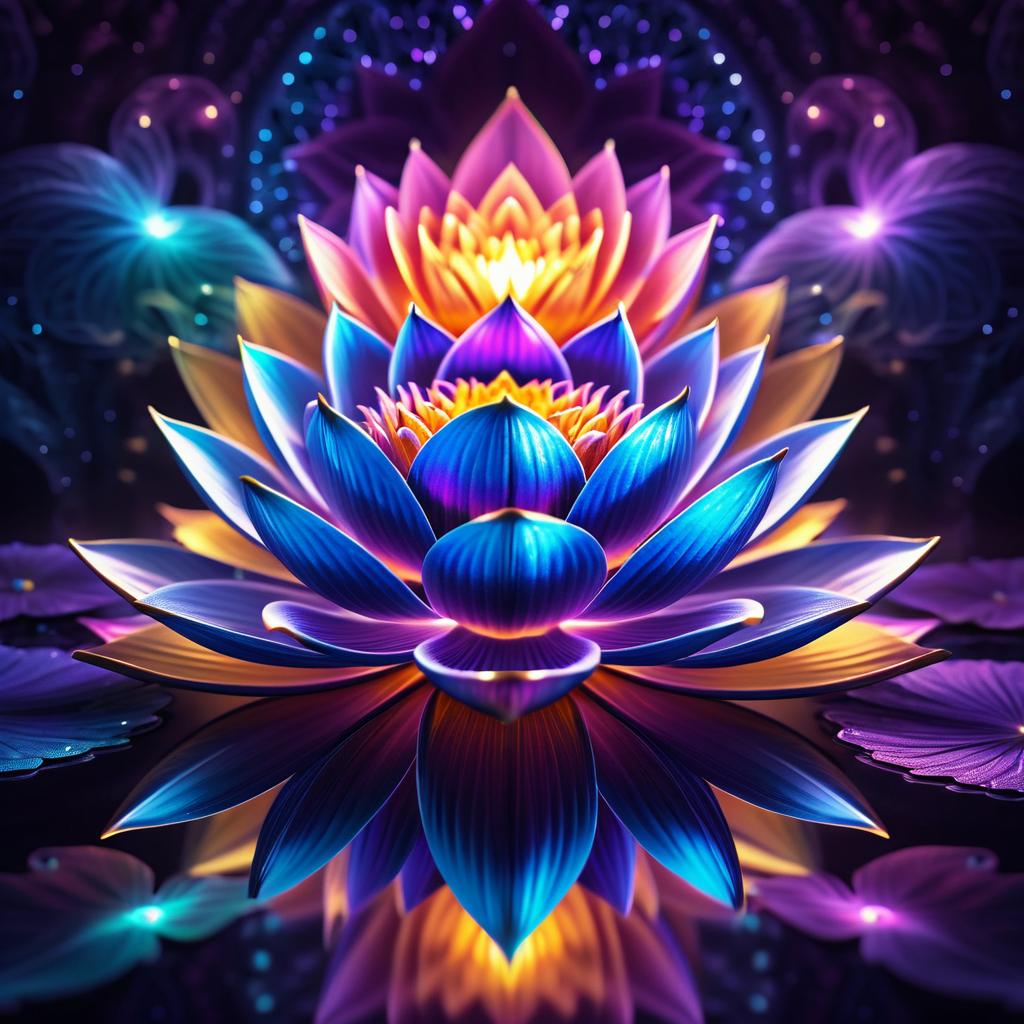 Stunning Lotus Flower in Chakra Colors