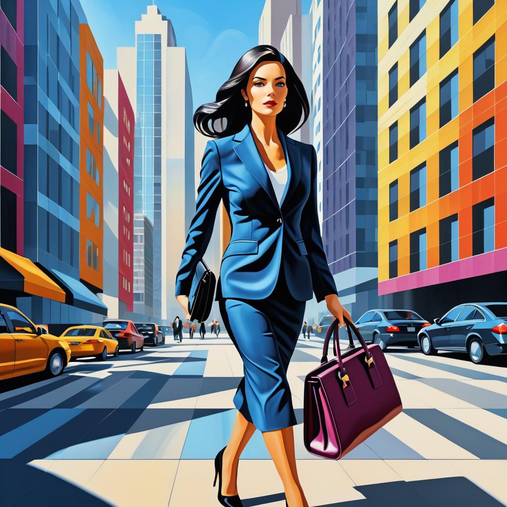 Surreal Cityscape of a Businesswoman