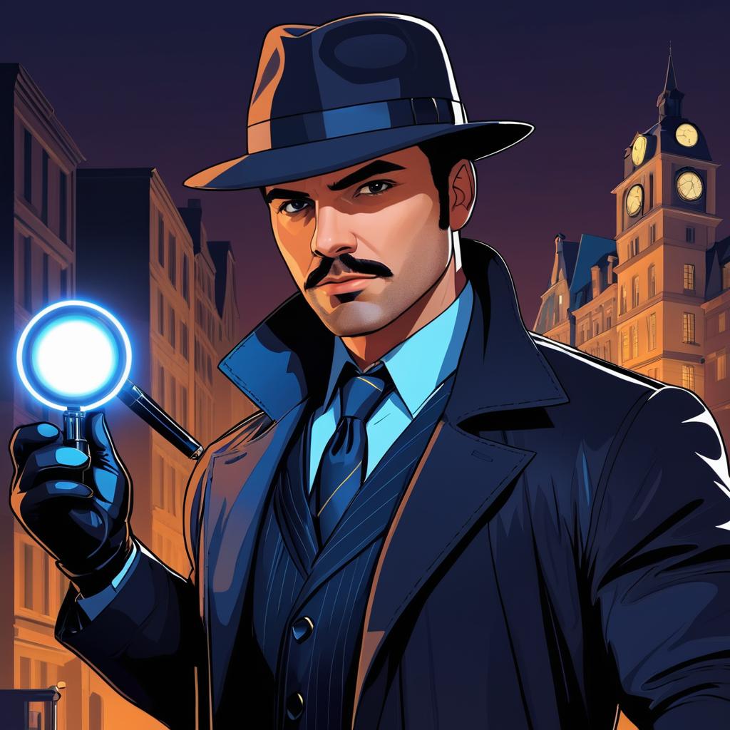 Intriguing Detective Character Illustration