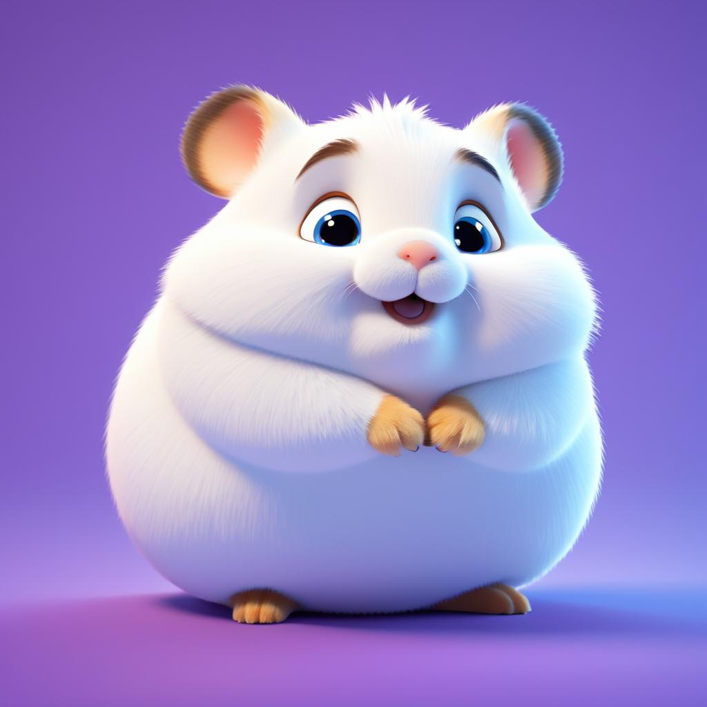 Adorable Pixar-Style Chubby Hamster Design