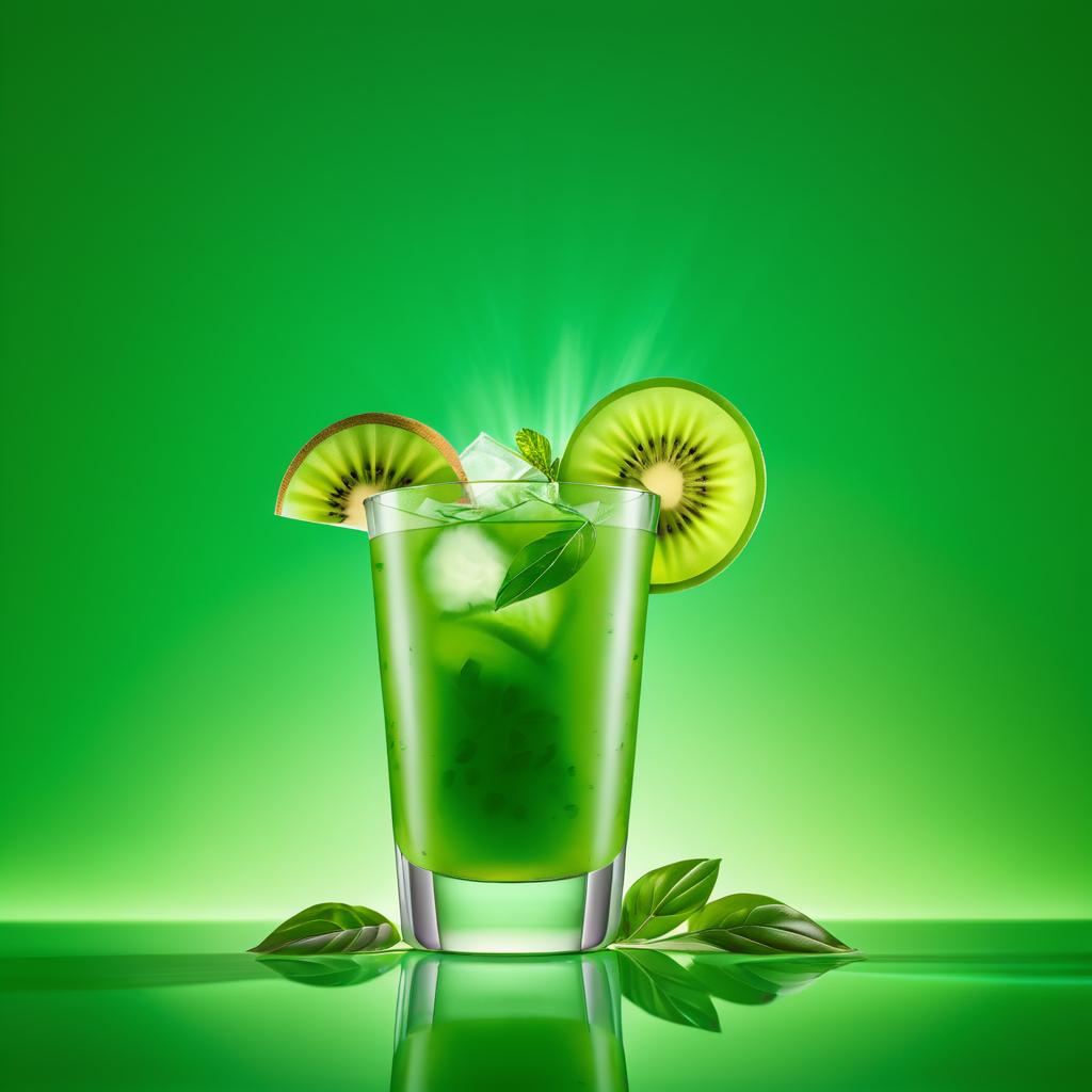 Tropical Kiwi Basil Smash Cocktail Art