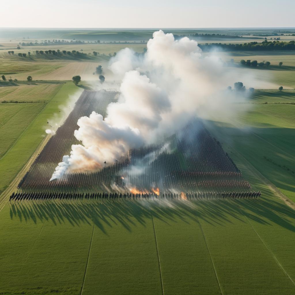 Epic Medieval Battlefield at Dawn