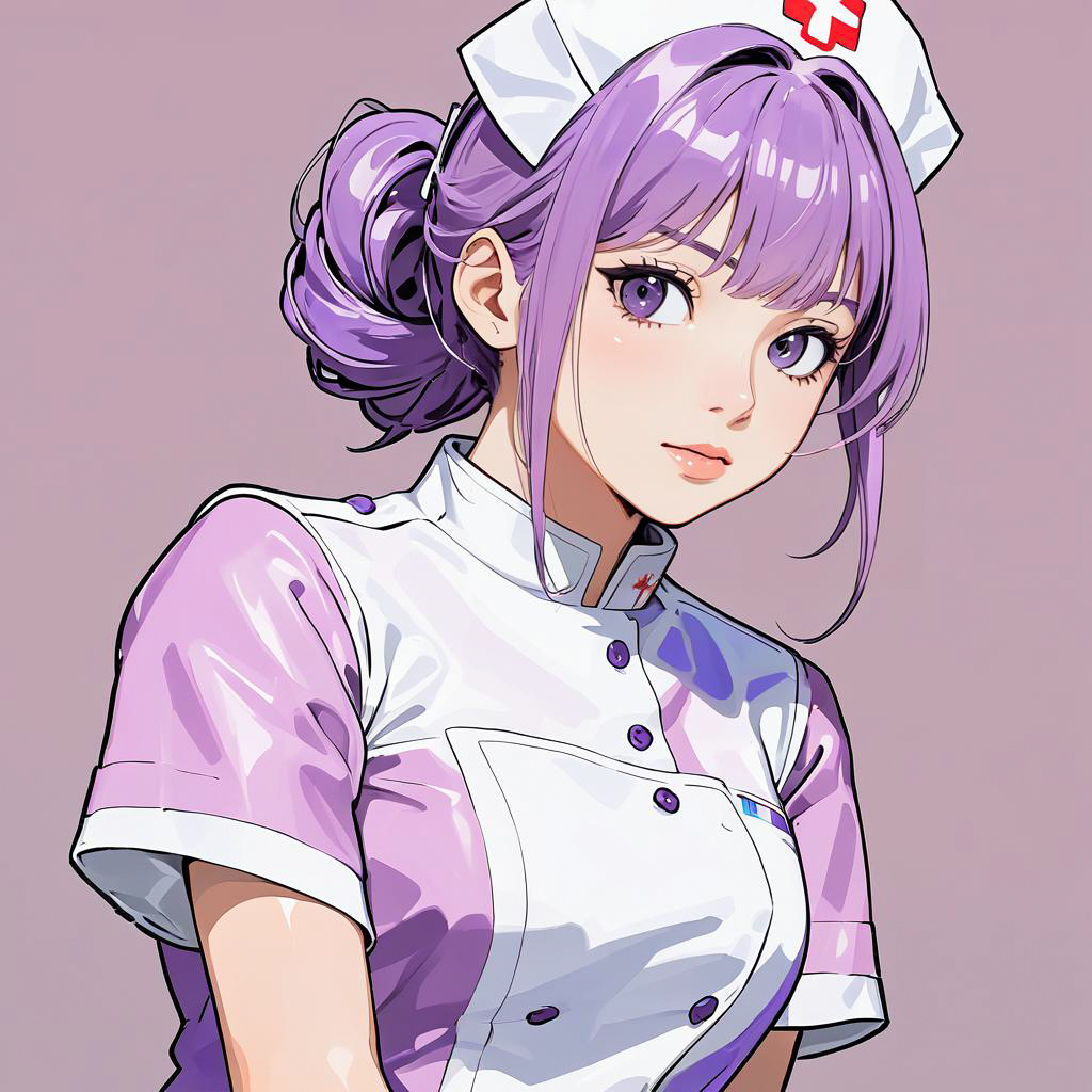 Amused Nurse in Ghibli Style Illustration