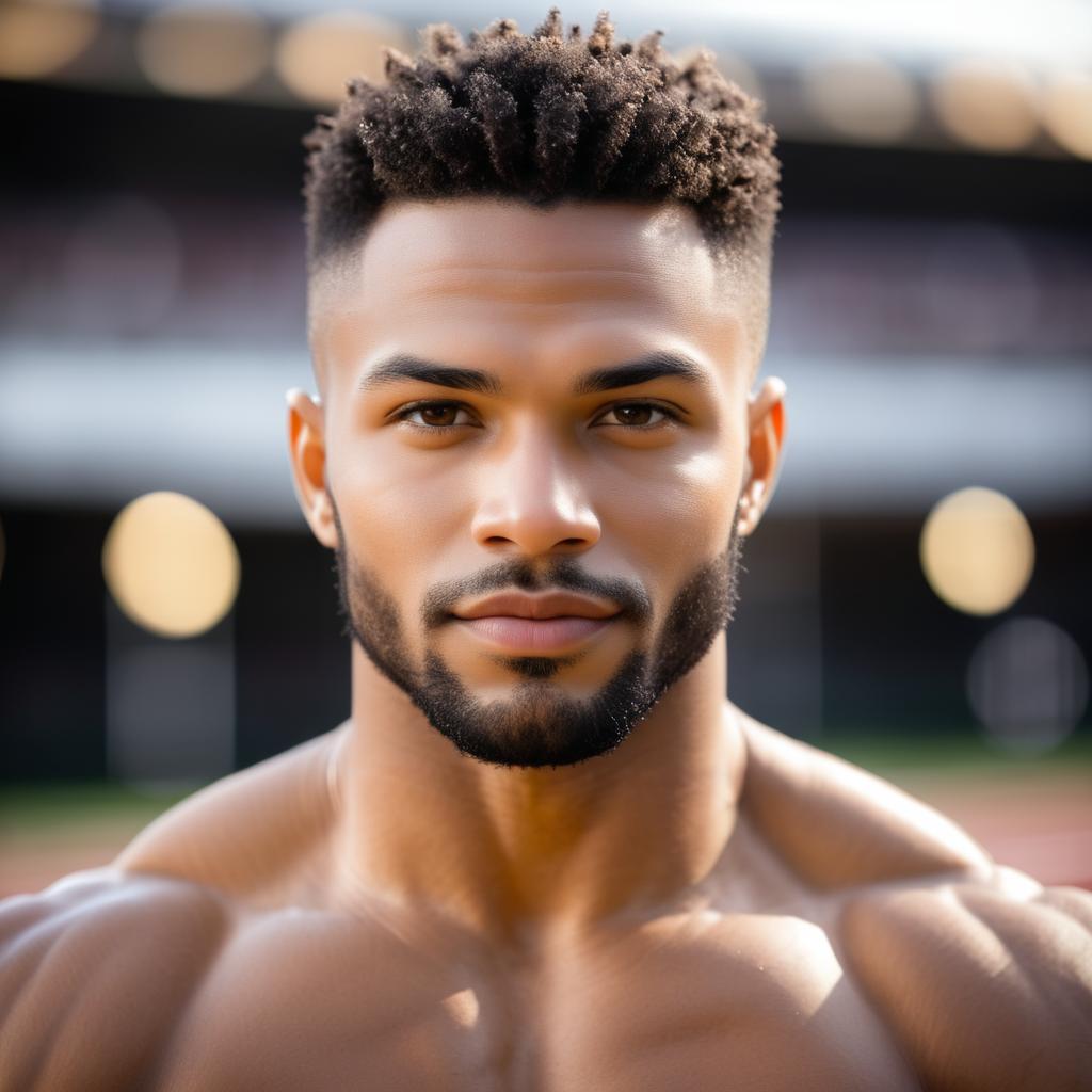 Athletic Man with Charming Expression Close-Up