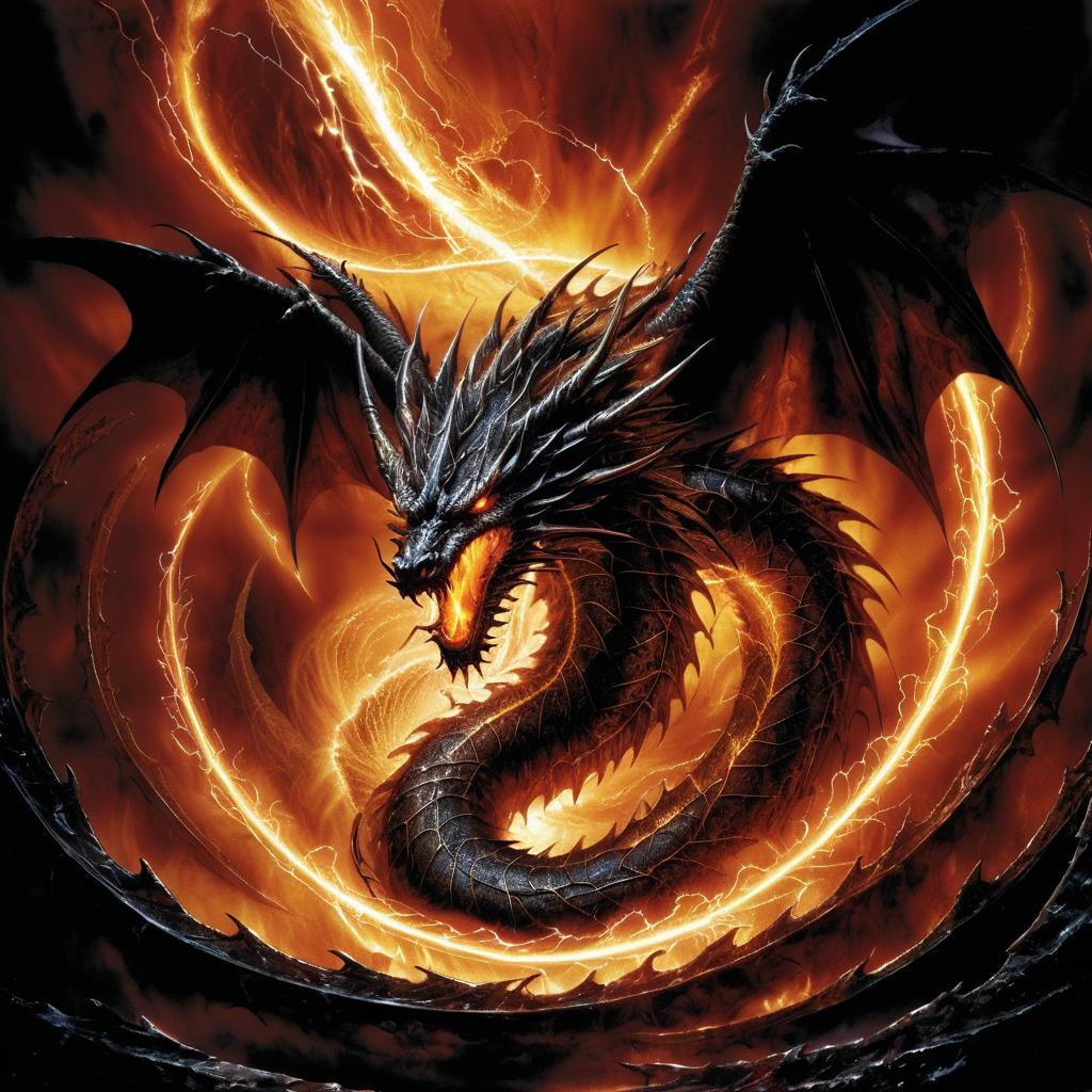 Fierce Dragon in an Energy Vortex