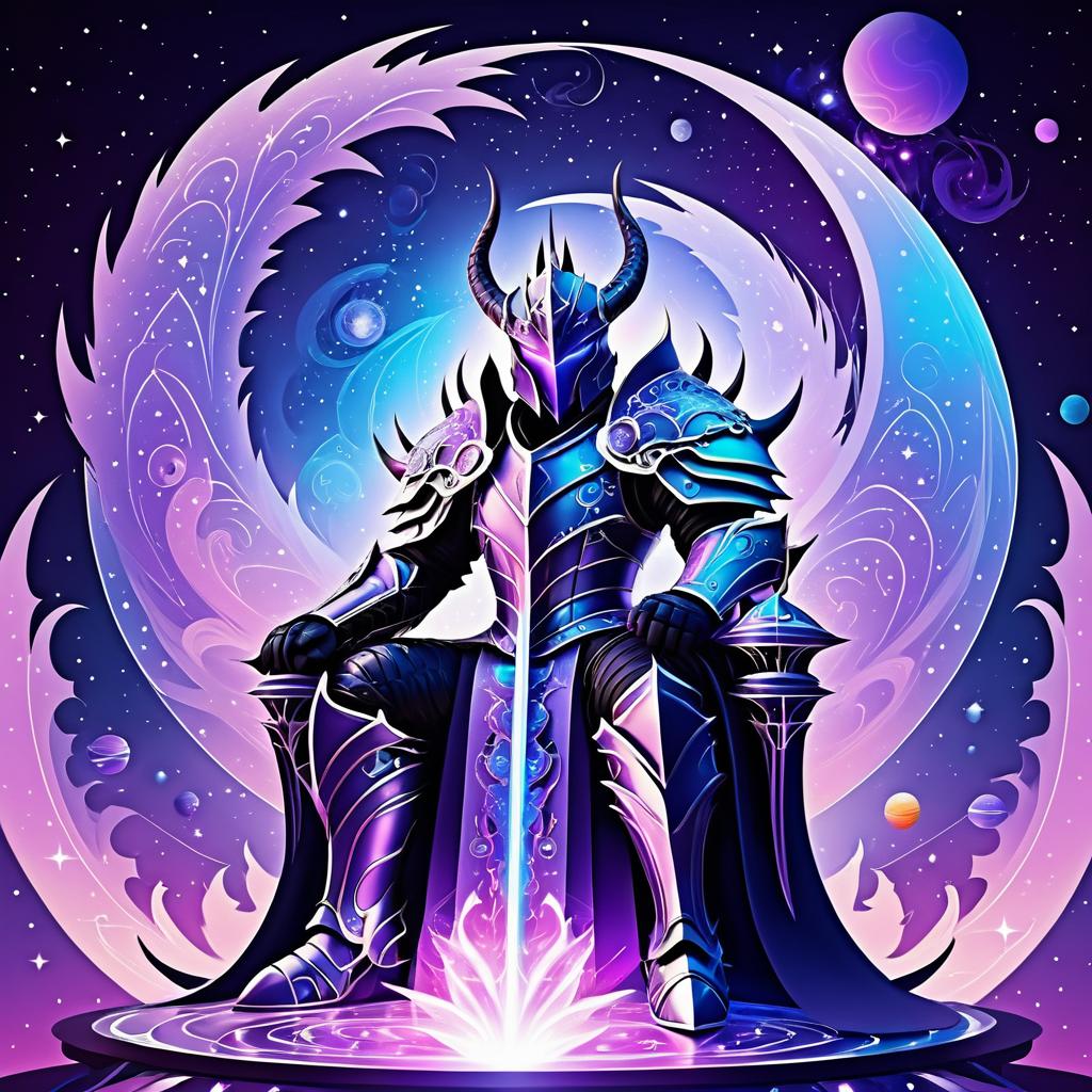 Cosmic Dragon Knight on Ethereal Throne