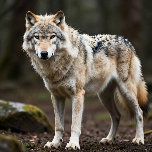 Muscular Anthro White Wolf in Wilderness