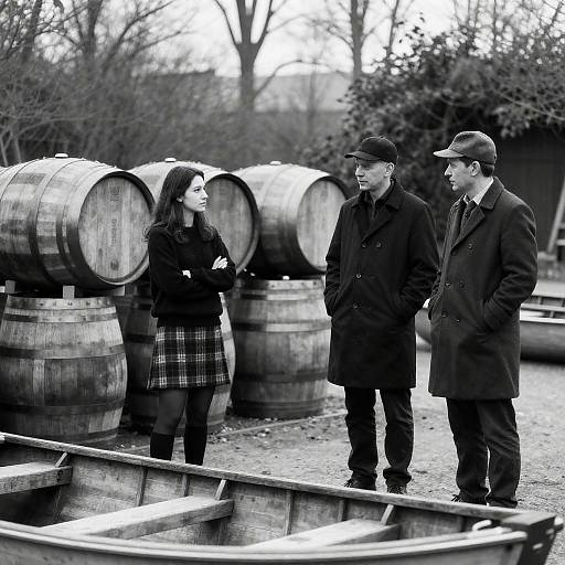 Vintage Outdoor Gathering in Black and White