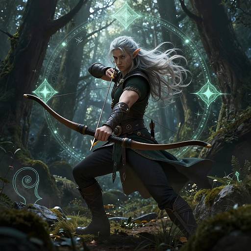 Elven Rogue in Enchanted Forest