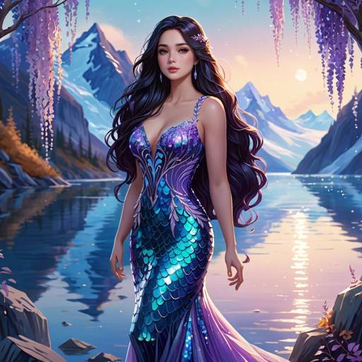 Ethereal Mermaid in Moonlit Glacier Bay