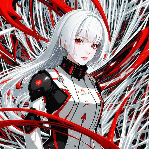 Illustration of Ariane yeong, signalis in the style of Kamo kamen