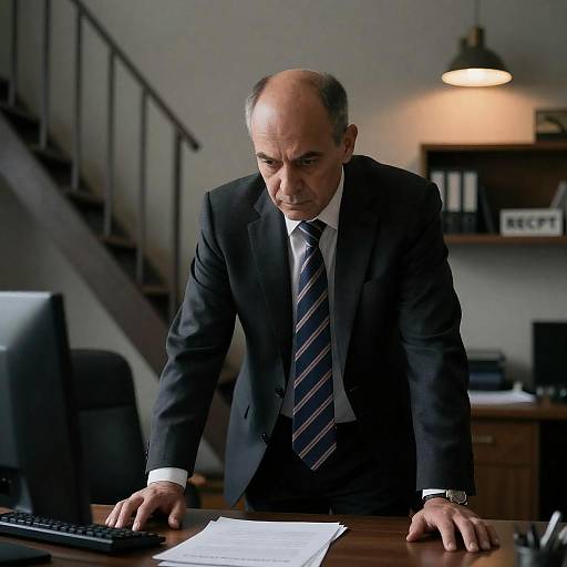 Serious Middle-Aged Man in Office