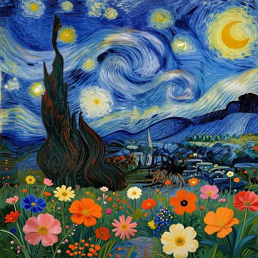 Surreal Celestial Garden Fusion