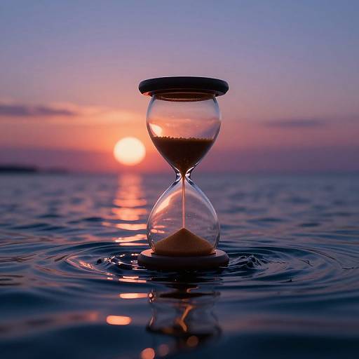 Surreal Twilight Hourglass Symbolism
