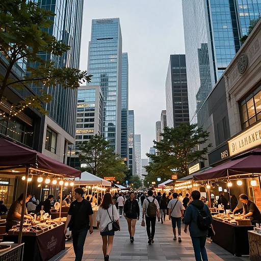 Wide-Angle Fantasy City Market Scene
