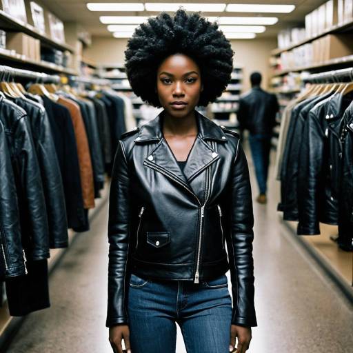 Stylish Shoplifter: Confident Girl in Leather