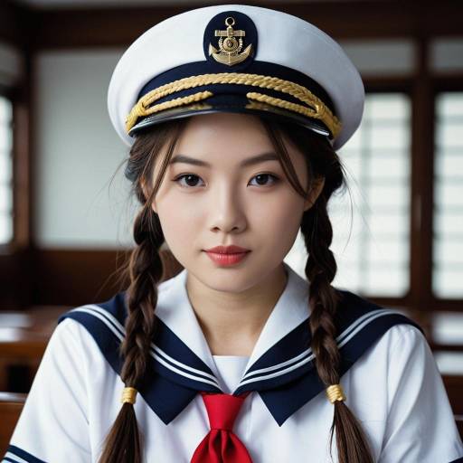 Realistic Japanese Sailor Uniform Portrait