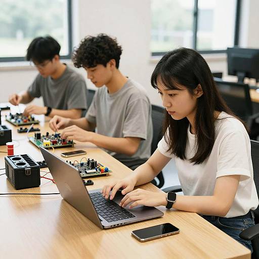 Young Woman Building Electronics Project