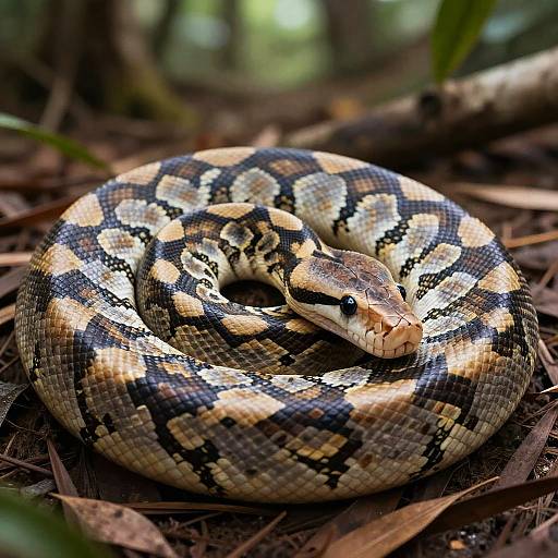 Surreal Close-Up Black-Headed Python