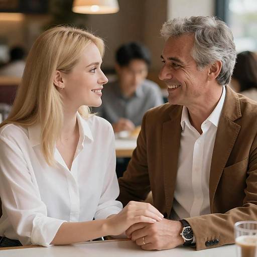 Intimate Restaurant Moment Between Couple