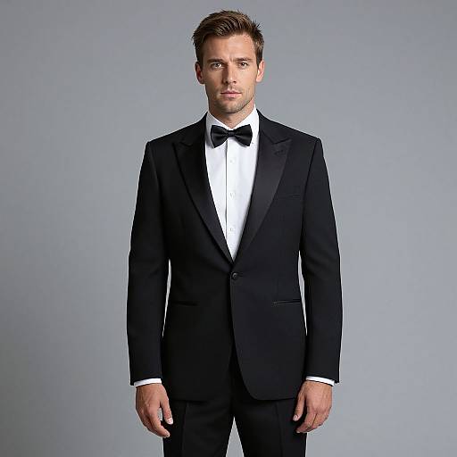 Man Posing in Tuxedo Shirt