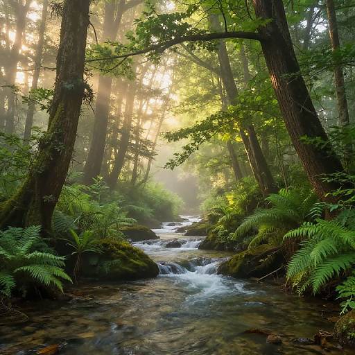 Enchanted Forest Brook at Dawn