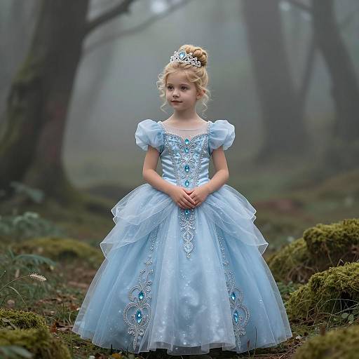 Enchanting Princess in a Misty Forest
