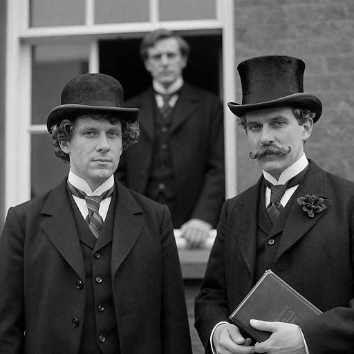 Victorian Men in Classic Black-and-White