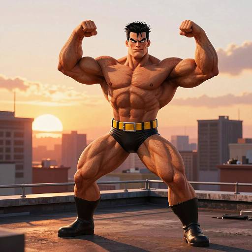 Gigachad Muscular Comic Book Hero