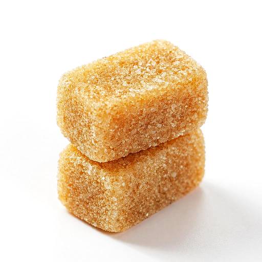 Golden Brown Sugar Cubes Close-Up